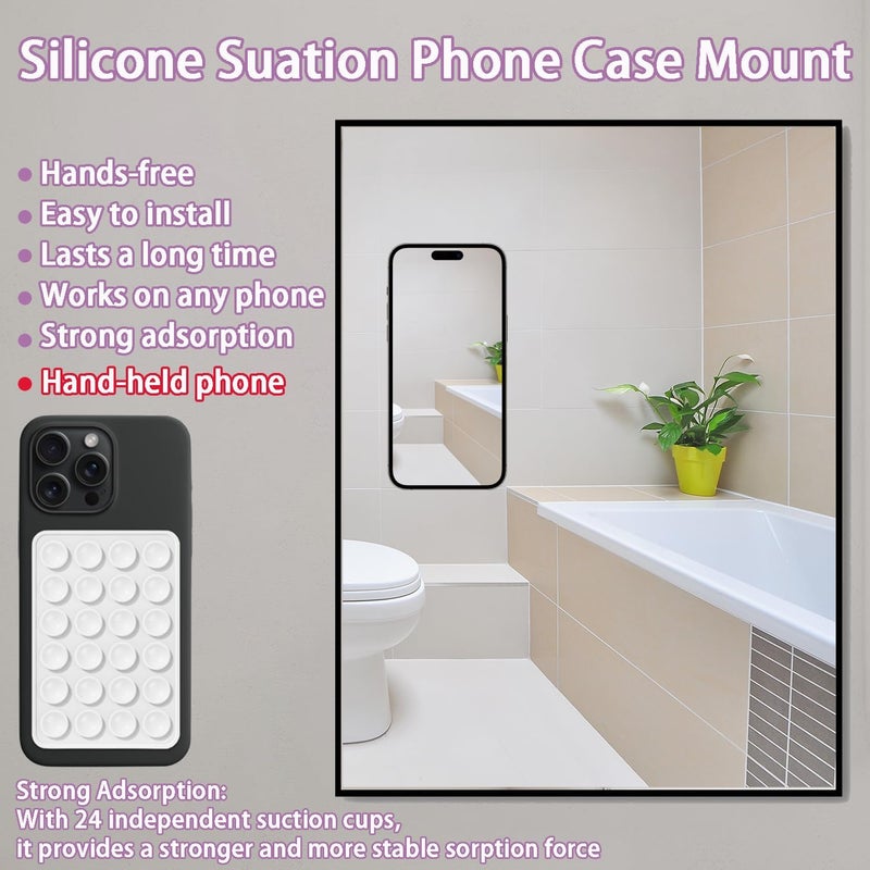 Biunnru 8 Pcs Silicone Suction Phone Holder Stand Non-Slip Smartphone Case Mount, Hands-Free, Easy to Clean, Perfect for Selfies and Videos Adhesive Silicone Phone Accessory (Black) - Image 5